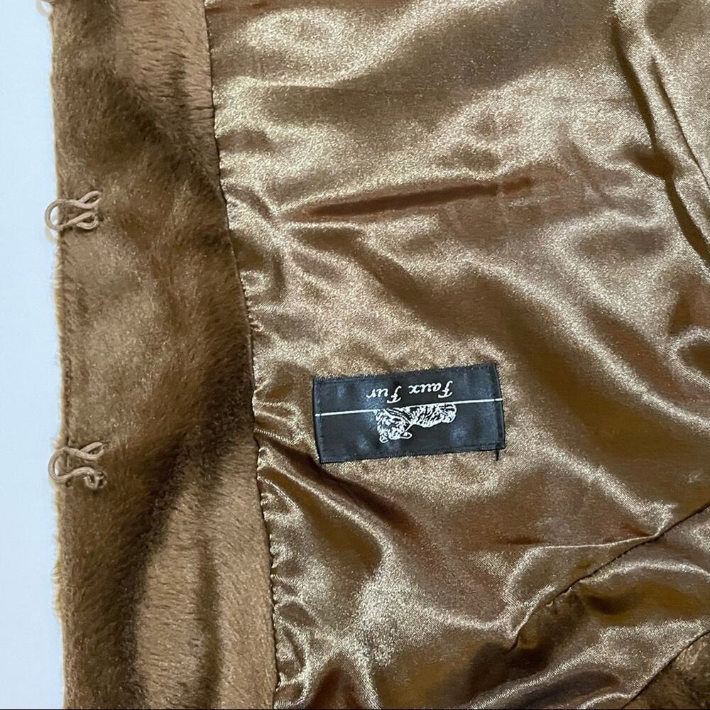 RLZ Brown Faux Fur Vest w/ Collar Front Pockets Soft Plush Winter Layering Piece - Picture 4 of 10